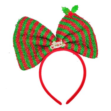 Christmas Big Red Green Bow Headbands Snow White Bowknot Headband Large Sia Bow Hair Band, Xmas Hair Bow Headdress Huge Bow Hair Hoops For Women Princess Giant Bowknot Head Bopper Headpieces Headwear