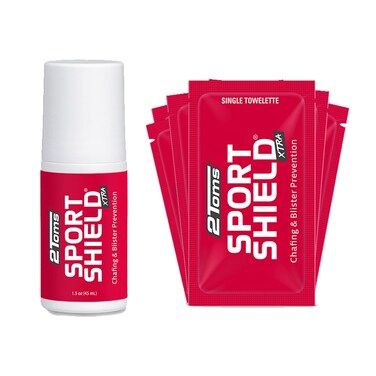 2Toms SportShield XTRA, Soothing All-Day Anti Chafe Prevention, Waterproof Protection from Thigh Chafing and Skin Irritation, Combo Pack, 1.5 Ounce Bottle &amp; 6 Single-Use Towelettes