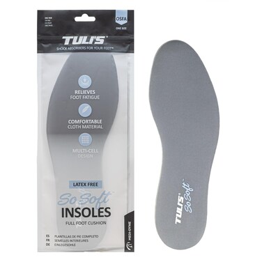 Tuli's So Soft Insoles, Gel Shoe Replacement Inserts for Shock Absorption and Heel Pain, 1 Pair, One Size Fits All