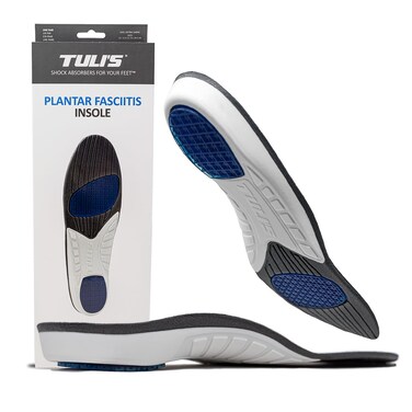 Tuli's Plantar Fasciitis Insoles, Full-Length Premium Shock-Absorbing Support for Arch and Foot Pain, 1 Pair, X-Large