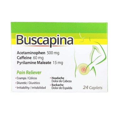 Pain Cramps Headaches Irritability Backaches Menstrual Joint Pain Reliever - Box with 24 Caplets