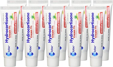 Globe (10 Pack) Hydrocortisone Maximum Strength Cream 1% with Aloe, USP 1oz Maximum Strength Formulation, Relieves Itching and Redness, (Compare to Name Brand)