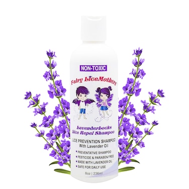 LavenderLocks for Lice Prevention Shampoo, 8 fluid ounces - Gentle, Pesticide Free, Suitable for All Hair Types, Aromatherapy, Scented