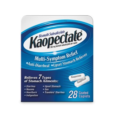 Kaopectate Multi-Symptom Anti-Diarrheal&amp; Upset Stomach Reliever, 28 Caplets, White