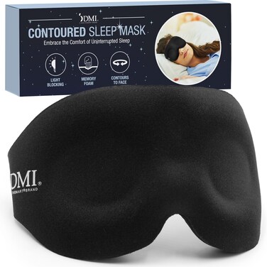 DMI Contoured Cloud Rejuvenation Sleep Mask   Zero Pressure   Game-Changing Comfort   3D Eye Masks for Sleep   Adjustable Strap, Breathable &amp; Soft, 100% Blackout Technology