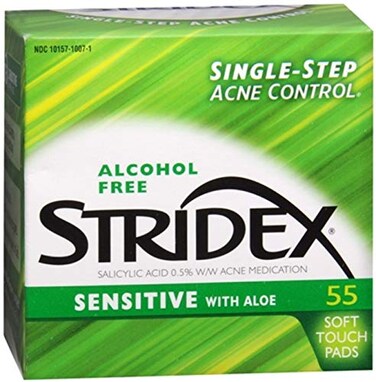 Stridex Sensitive Skin Acne Medication Pads, Salicylic Acid 0.5%, 210 Count (Pack of 3)