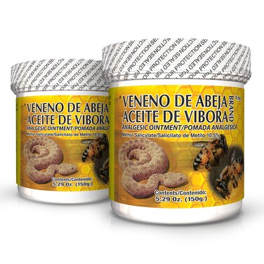 Veneno De Abeja, Aceite Vibora Ointment Analgesic Ointment Topical Pain Relief, Reduce Inflammation Fresh Scent Unguent of 5.29 Oz Jars, (Pack of 2)