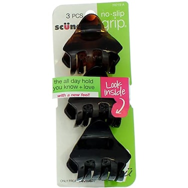 Scunci No Slip Grip Jaw Clips, 0.3 Ounce