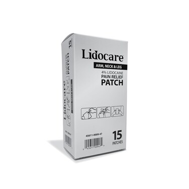 Lidocare Arm, Neck &amp; Leg 4% Lidocaine Pain Relief Patch 15 Count