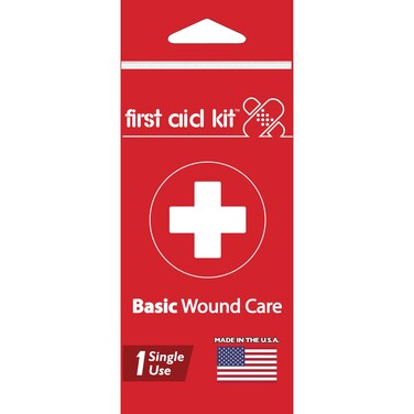 First-Aid Kit Single Use Portable Kit with Bandages, Gauze Pads, Hand Sanitizer, Antiseptic Wipe, Triple Antibiotic Cream, Aspirin Pills - 5 Units
