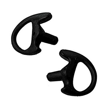 2 Right Medium Black Flexible SEMI Custom Ear Mold Insert Rubber Gel EARPIECE Police Patrol Duty Gear