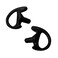 2 Right Medium Black Flexible SEMI Custom Ear Mold Insert Rubber Gel EARPIECE Police Patrol Duty Gear