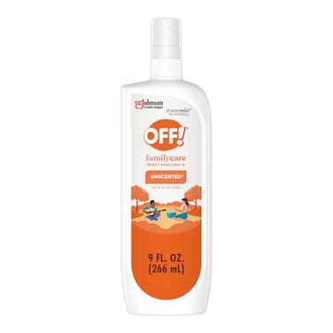 OFF! Family Care Insect &amp; Mosquito Repellent Spritz, Bug Spray Containing 7% DEET, Unscented Repellent with Aloe Vera Protects Against Mosquitoes, 9 Oz