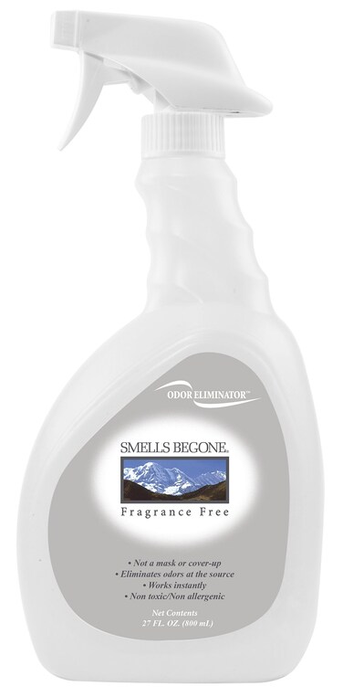 SMELLS BEGONE 12 oz Air Freshener Spray - Odor Eliminator - Eliminates Odors from Smoke, Trash Cans, Pets, Cars and Boats - Fragrance Free