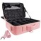 gzcz Travel Makeup Case Large Capacity Cosmetic Case Organizer 16 Inches Waterproof Portable Artist Makeup Storage Bag with Adjustable Dividers and Shoulder Strap for Makeup Brushes Jewelry, Pink