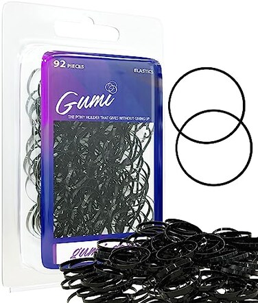 Gumi Black Elastics 1 inch Hair Band Large