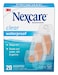 Nexcare Waterproof Bandages, Stays on in the Pool, Holds for 12 Hours, Clear Bandages for Fingers and Elbows - 20 Pack Waterproof Bandages