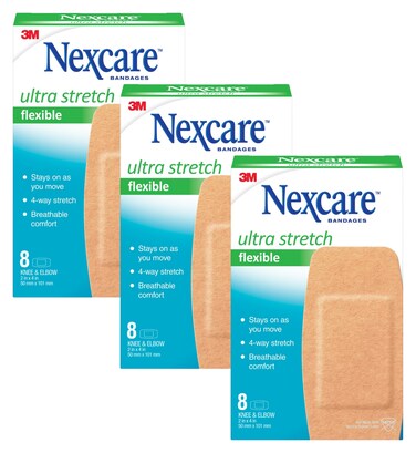 Nexcare Soft 'n Flex Bandages 8 Each (Pack of 3)
