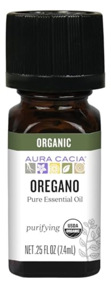 Aura Cacia Aromatherapy 100% Organic Essential Oil, Oregano - 0.25 Oz (Packaging may vary)