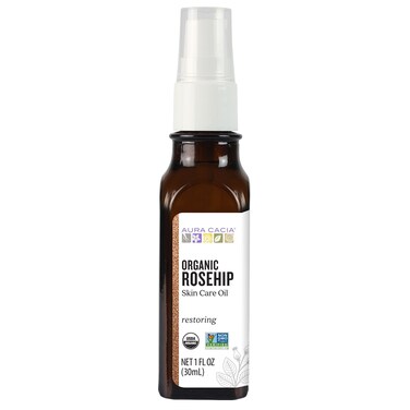 Aura Cacia - Organic Rosehip Oil   Certified Organic &amp; Non-GMO Project Verified Skin Care   1 fl. oz.