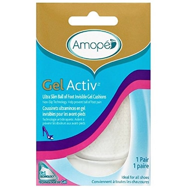 Amope GelActiv Ultra Slim Ball of Foot Insoles for Women, 1 pair, Size 5-10