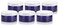 8 oz Cobalt Blue PET Plastic Refillable Low Profile Jar with White Lid (6 pack)