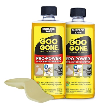 Goo Gone Pro Power Adhesive Remover   Removes Stickers, Goo, Tar, Grease, Great on Tools   Surface Safe, Fresh Citrus Scent - 2 Pack with Scraper Tool, Sticker Lifter