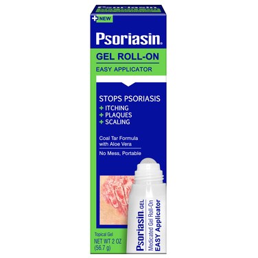 Psoriasin Gel Roll-On - 1.25% Coal Tar - Medicated Multi-Symptom Treatment - Stops Psoriasis Itching, Plaques and Scaling - 2 oz