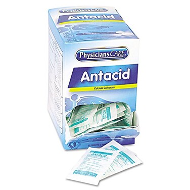 PhysiciansCare 90089 Antacid Calcium Carbonate Medication, 2 Tables/Pack, 50 Packs/Box