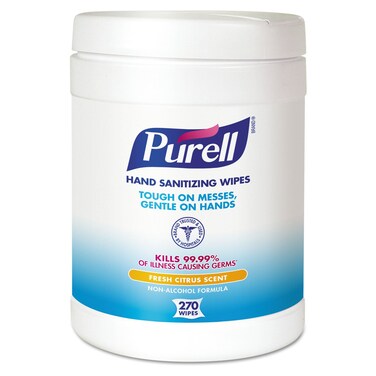 PURELL Hand Sanitizing Wipes, Fresh Citrus Scent, 270 Wipes/Pack (9113-06)