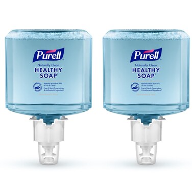 PURELL Brand CLEAN RELEASE Technology (CRT) HEALTHY SOAP Naturally Clean Foam, Fragrance Free, 1200 mL Refill for PURELL ES6 Automatic Soap Dispenser (Pack of 2) - 6470-02-Manufactured by GOJO, Inc.