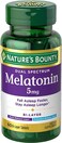 Nature's Bounty Melatonin 5mg Dual Spectrum, 100% Drug Free Sleep Supplement, Quick Release and Extended Release, Promotes Relaxation and Sleep Health, 60 Bi-Layer Tablets