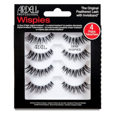 رموش زائفة Ardell Demi Wispies، سوداء - حجم كامل Demi Wispies، رموش شريطية قابلة لإعادة الاستخدام لتعزيز مكياج العيون، عبوة واحدة