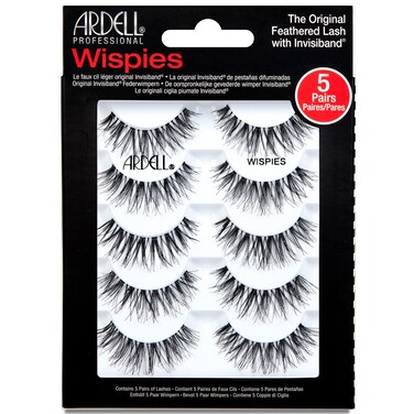Ardell False Eyelashes Wispies Black, 1 pack (6 pairs of strip lashes per pack)