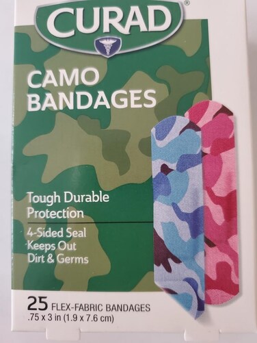 Curad Camp Camo Bandages One Size Pink 25 Each (Pack of 2)