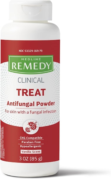 Medline Remedy Phytoplex Antifungal Powder, Skin Treatmeant with Miconazole Nitrate, Lightly Scented, 3-oz Bottle