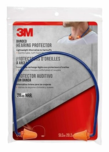 3M Banded Hearing Protector, Noise Reduction Rating (NRR) 28 dB, Lightweight Alternative To Earmuffs, Easy To Insert &amp; Remove, Soft &amp; Flexible Foam Ear Plugs, Convenient Earplugs (90537H1-DC)