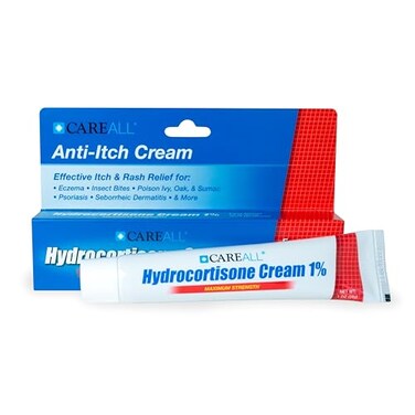 CareAll Hydrocortisone 1%, 1oz Tube, Maximum Strength Anti-Itch Cream, Relief from Itching and Redness from Bug Bites, Eczema, Psoriasis, Poison Ivy, Oak and Sumac. (Pack of 1)