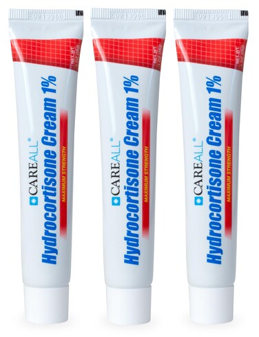 CareAll Hydrocortisone 1%, 1oz Tube (Pack of 3), Maximum Strength Anti-Itch Cream, Relief from Itching and Redness from Bug Bites, Eczema, Psoriasis, Poison Ivy, Oak and Sumac