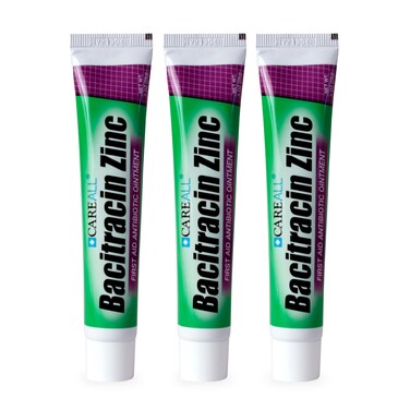 CareAll Bacitracin Antibiotic Zinc Ointment 1oz (3 Pack). First Aid Ointment to Prevent and Heal Infections for Minor cuts, Scrapes and Burns.