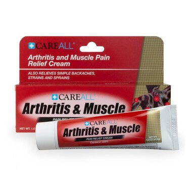 CareAll Capsaicin Arthritis, Muscle, and Joint Cream 1.5 oz., Relief of Minor Aches and Pains from Backache, Sprains, Strains, Arthritis. Fragrance Free