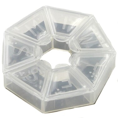 Chef Craft 21227 Select Plastic Jumbo Pill Organizer, 9" Length, Clear