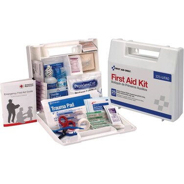 First Aid Only 223-U OSHA-Compliant First Aid Kit, All-Purpose 25-Person Emergency First Aid Kit for Business, Worksite, Home, and Vehicle, 106 Pieces
