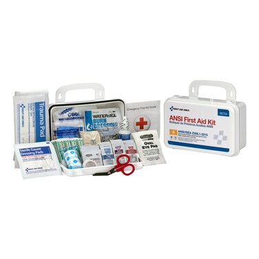 First Aid Only 90754 Bulk ANSI A 10-Person Emergency First Aid Kit for Home, Work, and Travel, 71 Pieces
