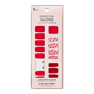 Dashing Diva Gloss Nail Strips - Girl Crush   UV Free, Chip Resistant, Long Lasting Gel Nail Stickers   Contains 32 Nail Wraps, 1 Prep Pad, 1 Nail File
