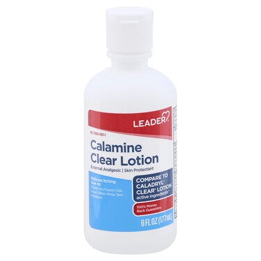LEADER Calamine Anti-Itch Lotion, Medicated External Analgesic Skin Protectant Lotion for Fast-Acting Itch Relief, Poison Ivy, Insect Bites, Chicken Pox, 6 oz (Compare to Caladryl)