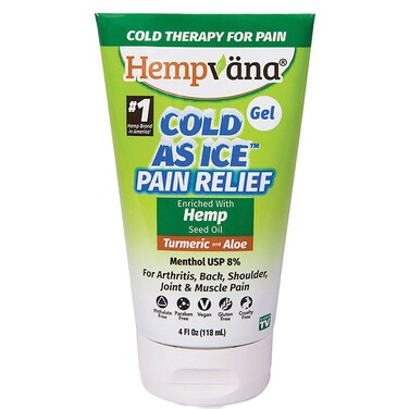 Hempvana Cold As Ice Pain Relief Gel, Fast-Acting Menthol Pain Gel w/Hemp Seed Extract, AS-SEEN-ON-TV, Cooling Arthritis Pain Relief, Non-Greasy