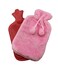 Classic Rubber Hot Water Bottle with Soft Plush Fleece Cover 2000ml (67 fl. oz) Soothing Heat Therapy for Pain Relief for Neck and Shoulders Feet Warmer Menstrual Cramps Stomach Aches (Pink)