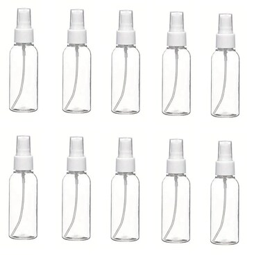 Dependable Industries inc. Essentials 10 Pack 100ml Mini Refillable Spray Bottles - Perfect for Summer Cooling Mist, Travel, Perfume, Cleaning Solutions, Cosmetics, and More