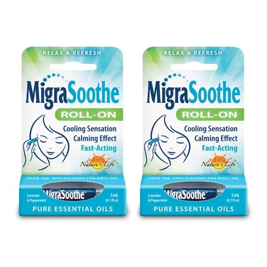 MigraSoothe   Cool &amp; Refreshing Effect  Essential Oil Roll-On Stick   2 Pack